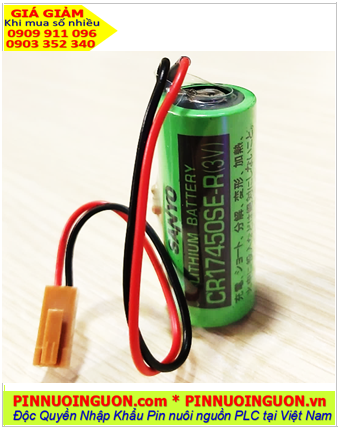 Pin Sanyo CR17450SE-R; Pin CR17450SE-R; Pin nuôi nguồn PLC Sanyo CR17450SE-R 2200mAh (Zắc nâu) Made in Japan